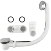 Сифон на ванную пластиковый, полуавтоматический, с тросиком