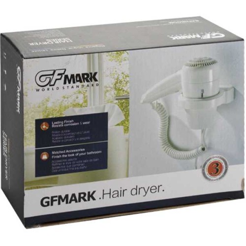 Фен для волос настенный 1300Вт GFmark ART6821 Белый
