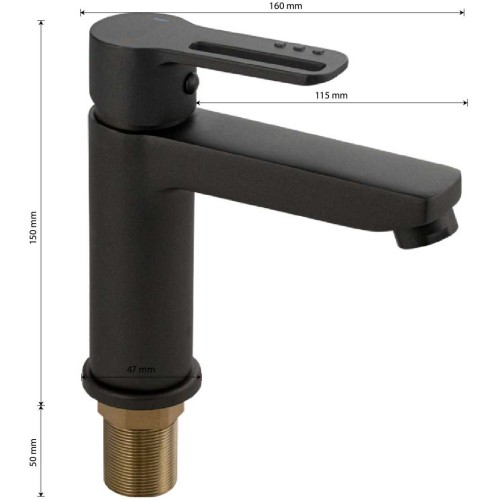 Смеситель для раковины КОНСУЛ ART8930 Графит