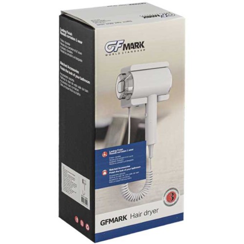 Фен для волос настенный 1600Вт GFmark ART6816 Белый