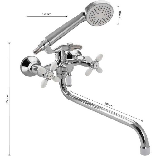 Смеситель для ванны САНАКС ART3705 Хром