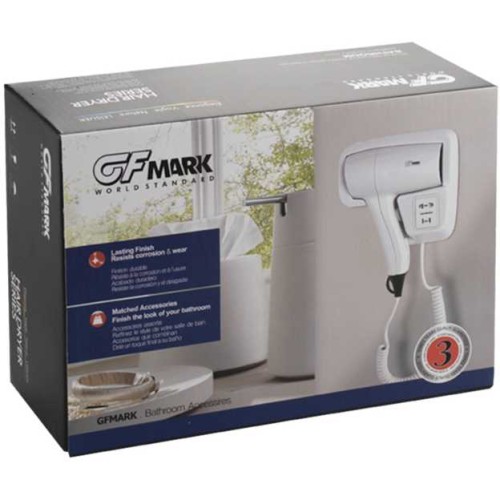 Фен для волос настенный 1200Вт GFmark ART6820 Белый