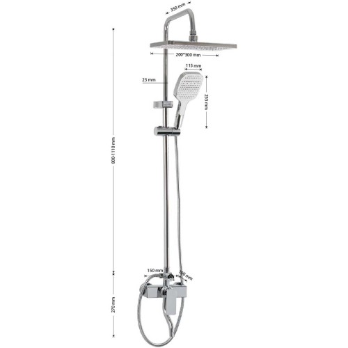 Душевая система GFmark ART30558 Хром