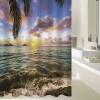Шторка в ванную комнату, фотопечать, МОРСКОЙ ЗАКАТ