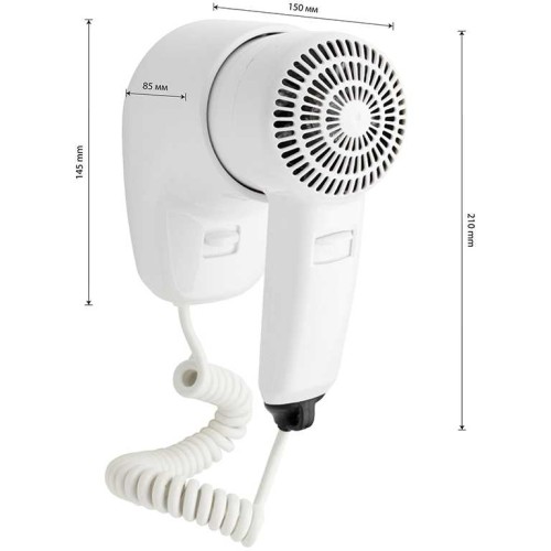 Фен для волос настенный 1200Вт GFmark ART6820 Белый
