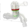 Кран водоразборный 1/2н, пластиковый, прозрачный, 10 см от стены, металлокерамика