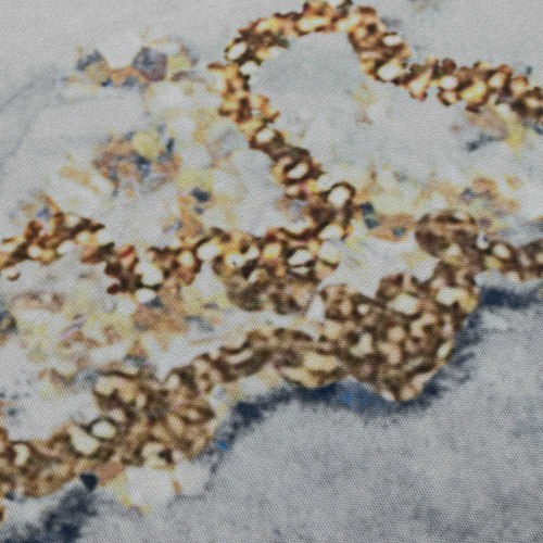 Штора с рисунком ЧЁРНЫЙ  МРАМОР, в ванную комнату, без колец - полиэстэр
