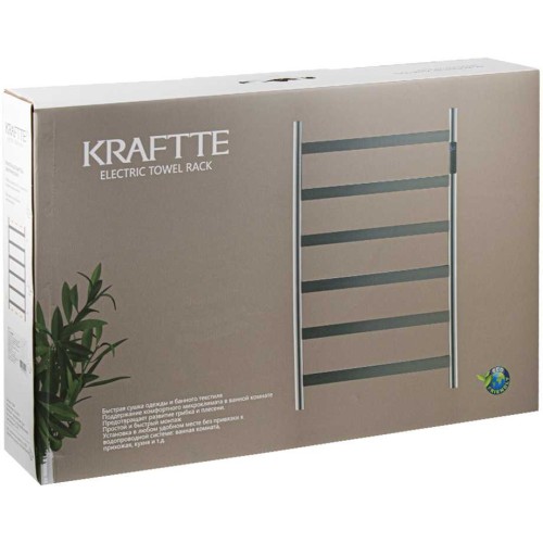 Полотенцесушитель электрический, 480 х 730 х 90 мм Kraftte ART44044 Сатин