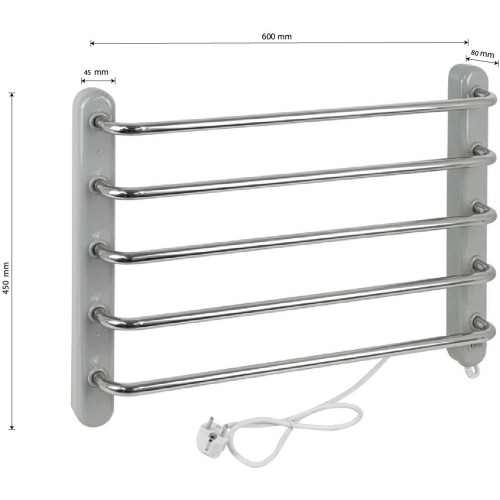 Полотенцесушитель электрический, 600 х 450 x 100 мм BRIMIX ARTBK115 Хром