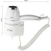 Фен для волос настенный 1800Вт GFmark ART6832 Белый