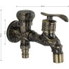 Кран водоразборный 1/2, металлокерамика, с двойным выходом, цвет БРОНЗА.