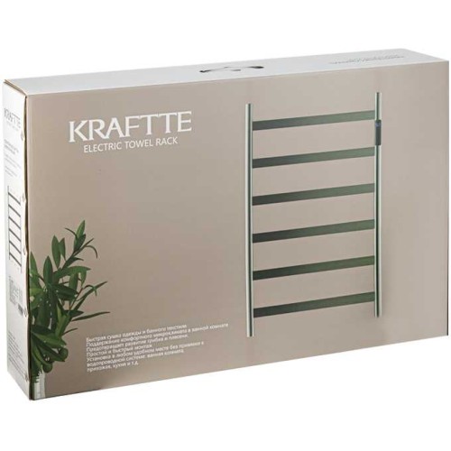 Полотенцесушитель электрический, 480 х 730 х 90 мм Kraftte ART44056 Графит