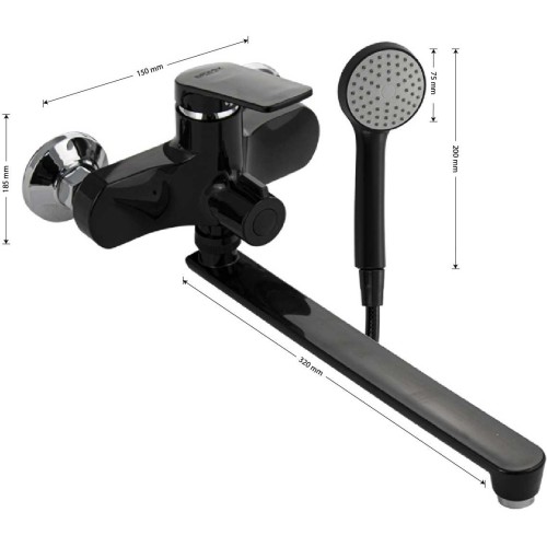 Смеситель для ванны BRIMIX ART5567 Черный