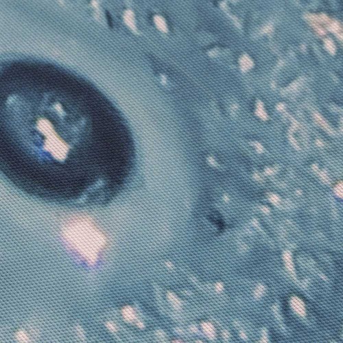 Штора с рисунком, БИРЮЗОВЫЙ МРАМОР, в ванную комнату, без колец, полиэстэр