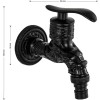 Кран водоразборный 1/2, 10 см от стены, металлокерамика, со штуцером, цвет ЧЕРНЫЙ.