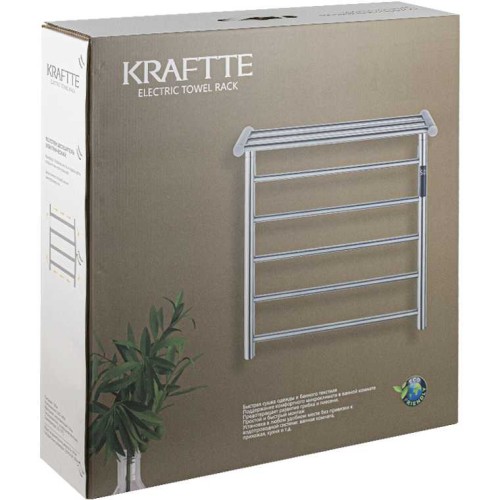 Полотенцесушитель электрический, 530 х 620 х 295 мм Kraftte ART44051 Матовое ЗОЛОТО