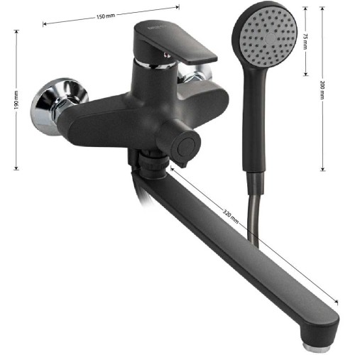 Смеситель для ванны BRIMIX ART556-GR Графит