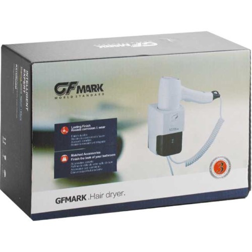 Фен для волос настенный 1200Вт GFmark ART6812 Белый