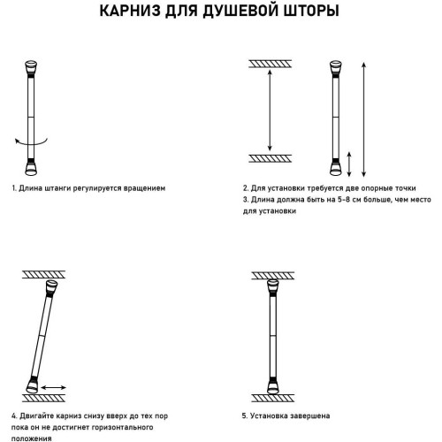 Карниз для ванны и душа САНАКС ART10026 Хром