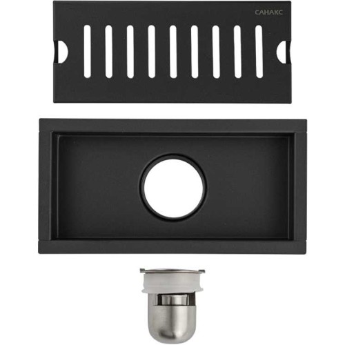 Трап для душа 200х100мм САНАКС ART00045-B Черный