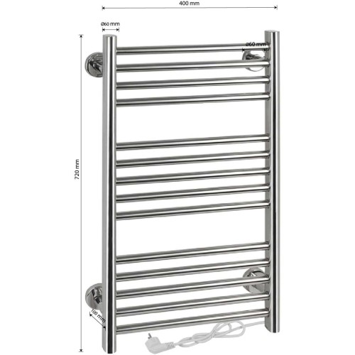 Полотенцесушитель электрический, 720 х 400 х 60 мм BRIMIX ARTBK109F Хром