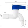 Кран водоразборный 1/2н, металлокерамика из высокопрочного пластика АБС, БЕЛЫЙ