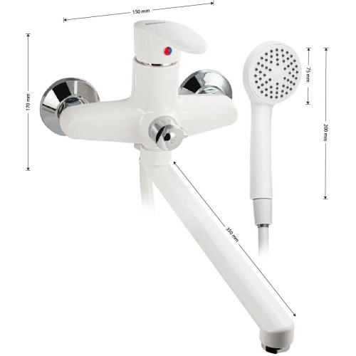 Смеситель для ванны BRIMIX ART5561 Белый