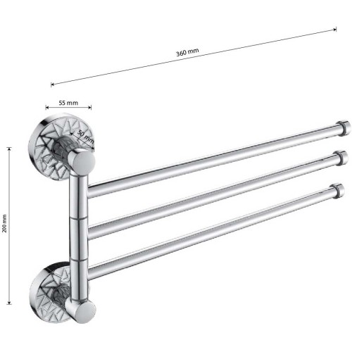 Полка для полотенец GFmark ART3212 Хром