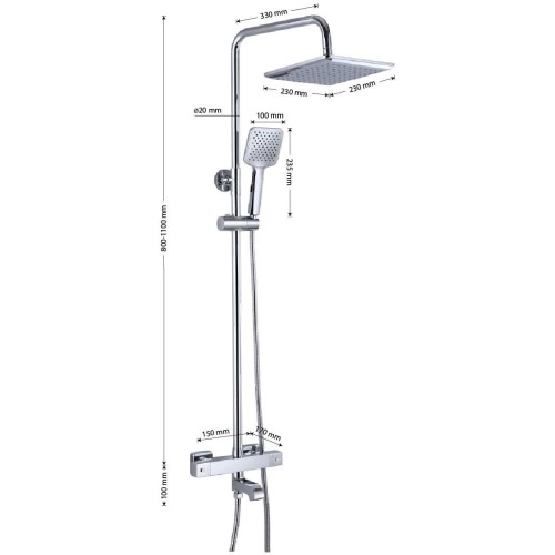 Душевая система термостатическая GFmark ART3102 Хром