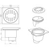 Трап для душа 100х100мм САНАКС ARTтр00014 Хром