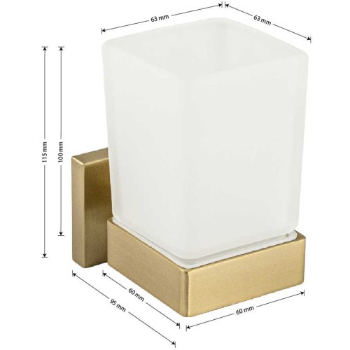 Стакан для зубных щёток GFmark ART93005 Матовое ЗОЛОТО