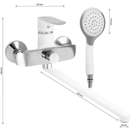 Смеситель для ванны GFmark ART5270 Белый