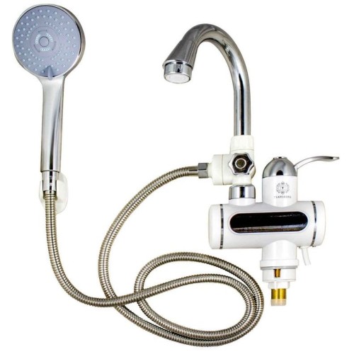 Проточный водонагреватель TSARSBERG TSB-WH1526 электрический с душем хром | белый