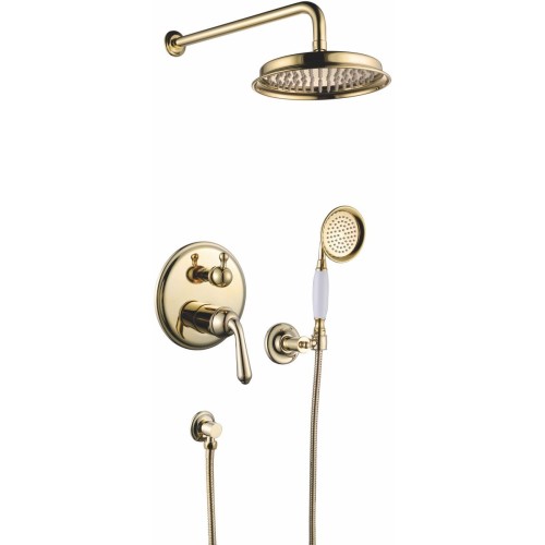 Настенный душ встроенный 3 в 1 Rose R0235E золотой