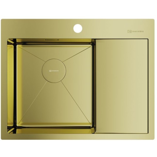Кухонная мойка Omoikiri Akisame 65-LG-L светлое золото 650x510