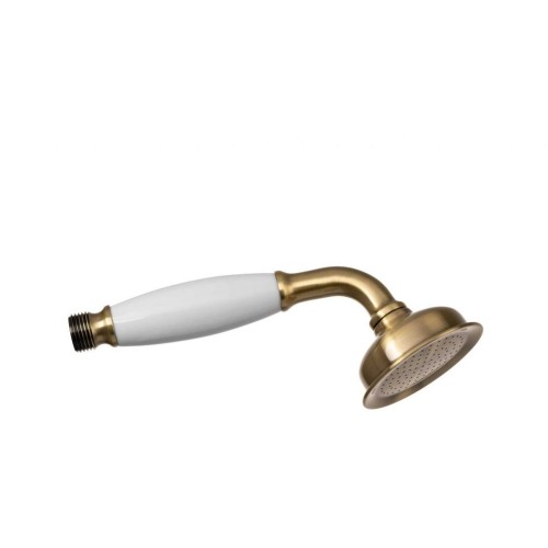 Ручной душ с держателем CEZARES LIRA-M-DEF2-02-Bi бронза ручки белые