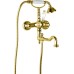 Смеситель для ванны с ручным душем CEZARES VENEZIA-VDFM2-03/24-Bi золото 24 карата ручки белые