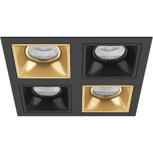Встраиваемый светильник Lightstar Domino Quadro (214547+214503+214507+214503+214507) D54703070307 золотая
