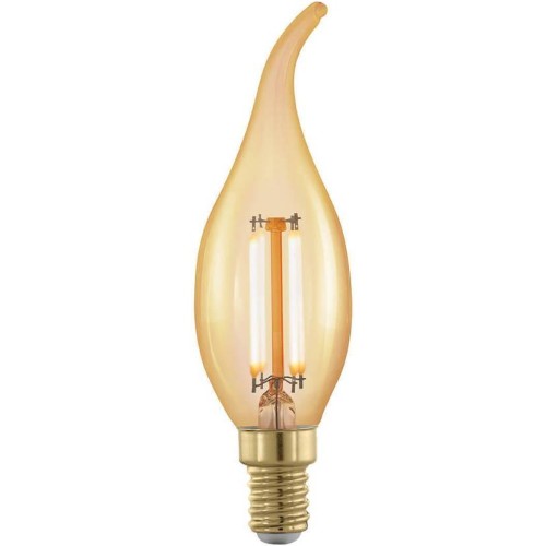 Лампа светодиодная филаментная диммируемая Eglo E14 4W 1700К золотая 11699 Золотой