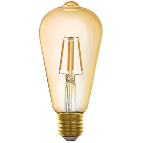Лампа светодиодная филаментная диммируемая Eglo E27 5,5W 2200K золотистая 11865 Золотой