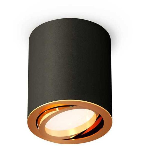 Комплект накладного поворотного светильника Ambrella light XS7422003 SBK/PYG черный песок/золото желтое полированное (C7422, N7004) Черный