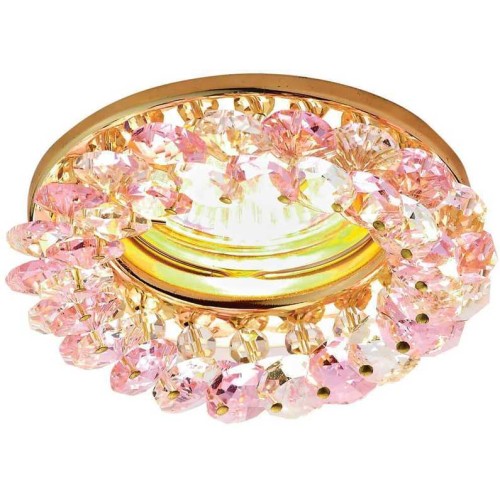 Встраиваемый светильник Ambrella light Crystal K206 PI/G Розовый