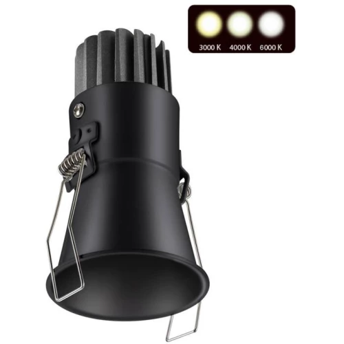 Встраиваемый светодиодный светильник Novotech Spot Lang 358907 Черный